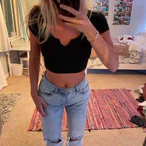 Pacsun basic black tee ribbed